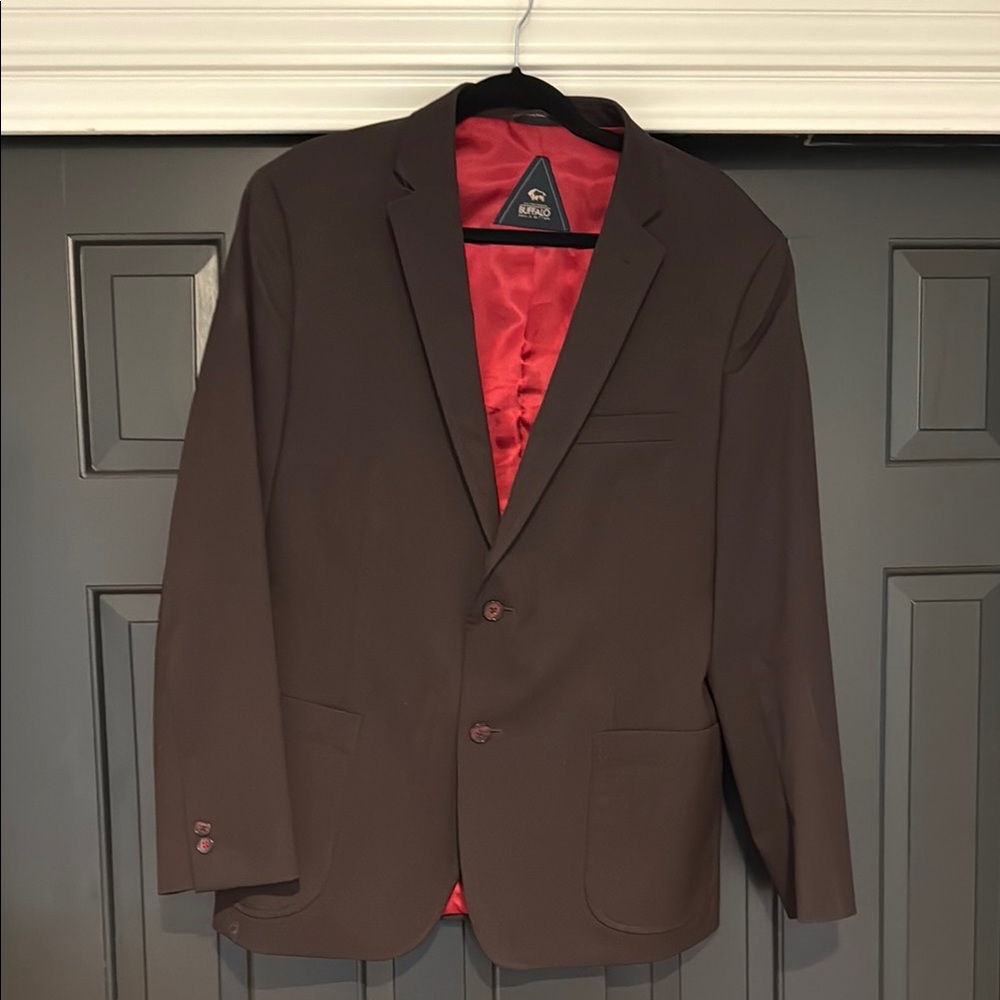 Buffalo David Bitton Dark Brown Blazer with Red Lining